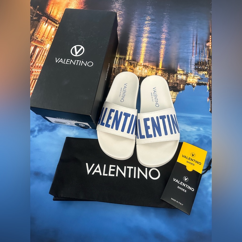 Valentino Irene Logo Leather Slides 6